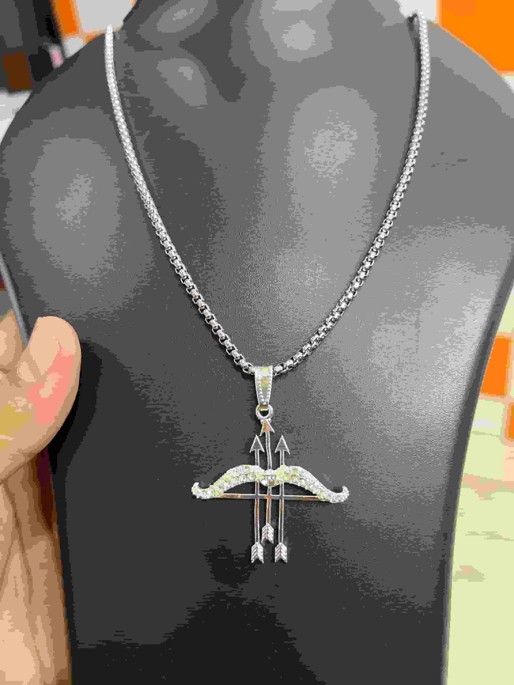 Stoopid Cupid Archer's Silver Pendant Chain